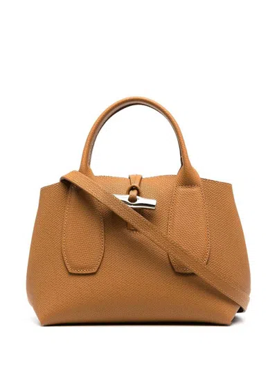 Shop Longchamp Roseau Handbag S In Brown