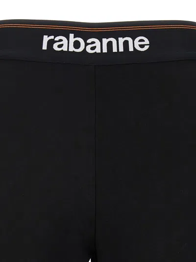 Shop Rabanne Logo Leggings In Black