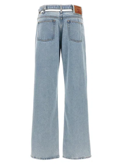 Shop Y/project Evergreen Y Belt Jeans In Light Blue