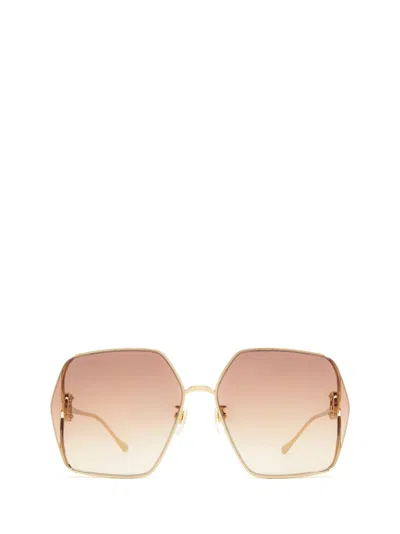 Shop Gucci Gg1322sa Gold Sunglasses