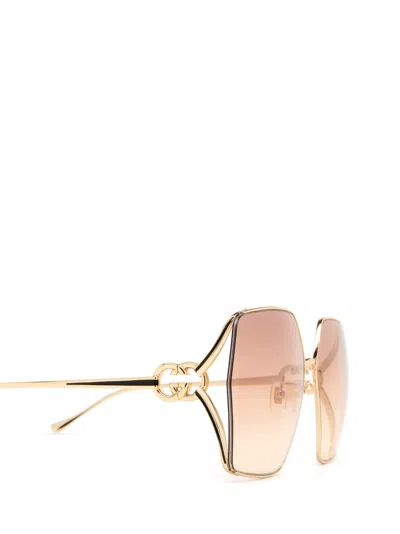 Shop Gucci Gg1322sa Gold Sunglasses