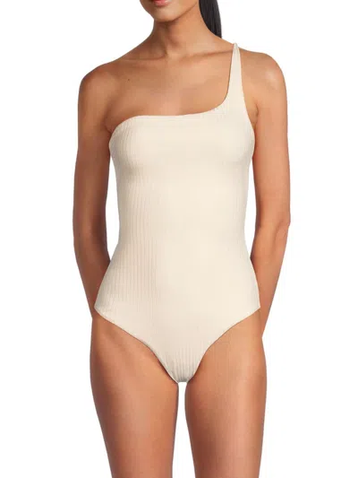 Shop Onia Women's Wren Ribbed One Piece Swimsuit In Off White