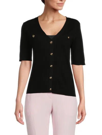 Shop Nanette Lepore Women's Elbow Sleeve Sweater In Very Black
