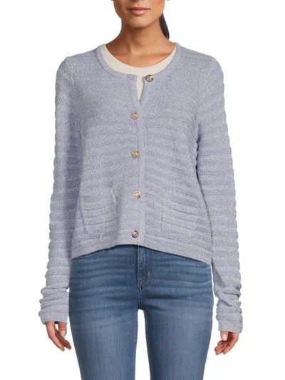 Shop Nanette Lepore Women's Ribbed Knit Cardigan In Warm Sand