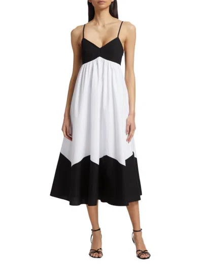 Shop Elie Tahari Women's Grace Colorblock Maxi Dress In Black White