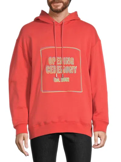Shop Opening Ceremony Men's Graphic Hoodie In Red