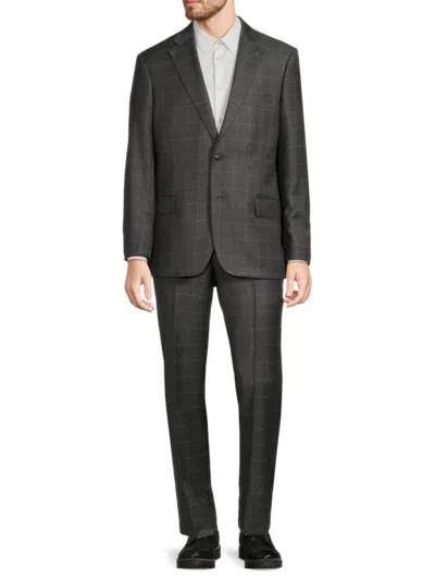 Shop Scotch & Soda Men's Tribeca Fit Check Wool Suit In Charcoal