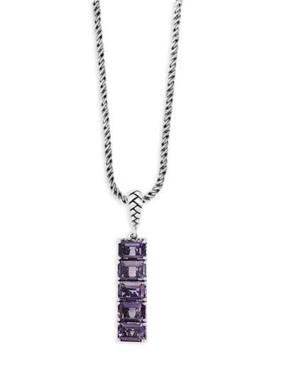 Shop Effy Women's Sterling Silver & Amethyst Pendant Necklace