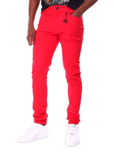 Shop Elie Balleh Men's Solid Logo Pants In Red