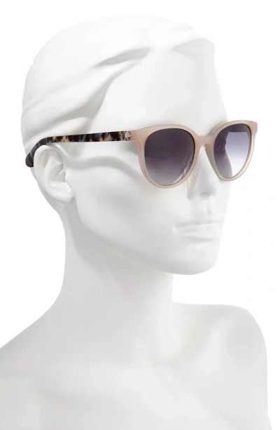 Shop Kate Spade Melanie 52mm Round Sunglasses In Nude/ Dkgrey Gradient