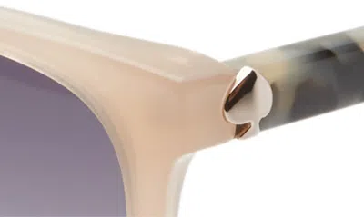 Shop Kate Spade Melanie 52mm Round Sunglasses In Nude/ Dkgrey Gradient