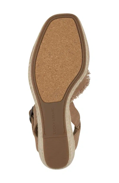 Shop Lucky Brand Mindra Espadrille Wedge Sandal In Latte