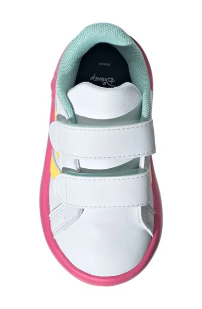 Shop Adidas Originals Kids' Grand Court Minnie Mouse Sneaker In White/ Spark/ Magenta
