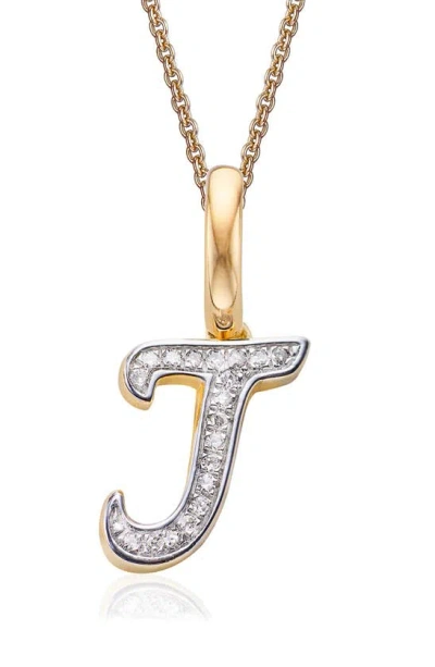 Shop Monica Vinader Alphabet Diamond Pavé Pendant Charm In Gold/ Diamond- J