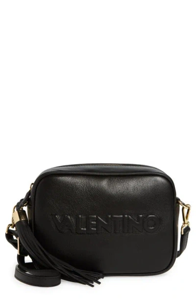 Shop Valentino By Mario Valentino Mia Embossed Leather Crossbody Bag In Black