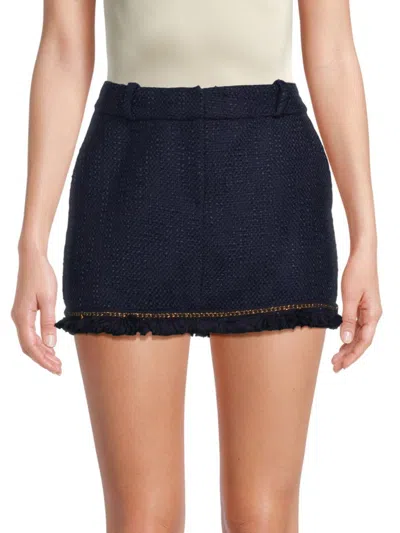 Shop Amanda Uprichard Women's Moriah Tweed Mini Skirt In Navy