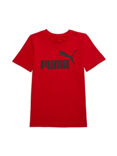 Shop Puma Boy's Core Pack Graphic T-shirt In Red