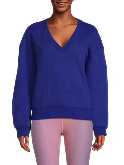 Shop Beyond Yoga Women's Solid Dropped Shoulder Sweater In Sapphire Blue