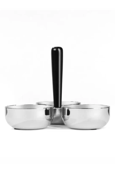 Nambe Circa Divided Nut Bowl In Silver
