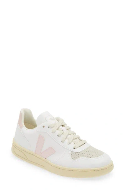 Shop Veja V-10 Sneaker In White Petale