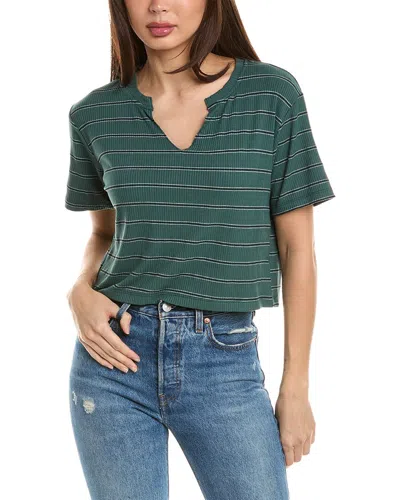 Shop Socialite Ribbed T-shirt In Green