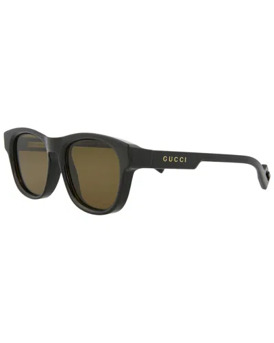 Shop Gucci Men's Gg1238s 53mm Sunglasses In Black