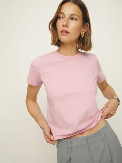 Shop Reformation Classic Crew Tee In Babygirl