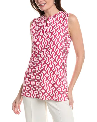 Shop Anne Klein Split Neck Tunic In Pink