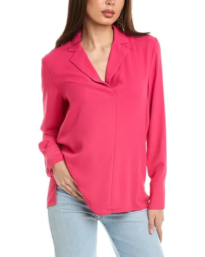 Shop Anne Klein Lapel Collar Blouse In Pink