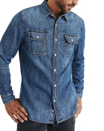 Shop Ag Jeans Benning Utility Shirt In Blue