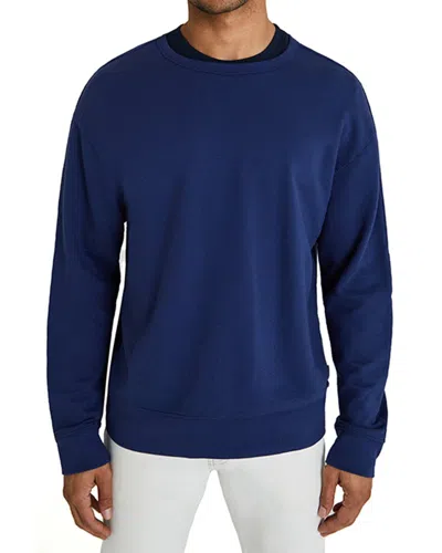 Shop Ag Jeans Andre Paneled Crewneck Sweater In Blue