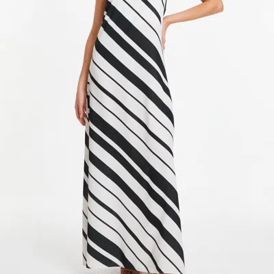 Shop Quiz Stripe Halter Neck Maxi Dress In White