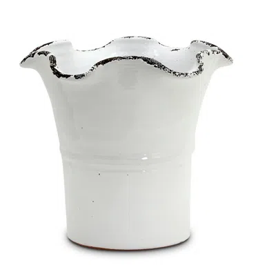 Shop Apakowa Scavo Giardini Garden: Large Planter Vase With Fluted Rim White