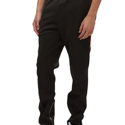 Shop Konus Men's Track Pants With Knit Tape Detail In Black