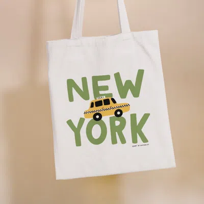 Shop Art By Aleisha New York City Name Tote In Yellow