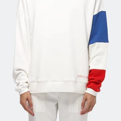 Shop Konus Men's Color Blocked Sweatshirt In White