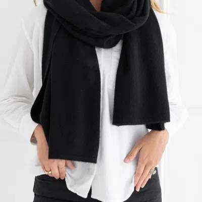 Shop Zestt Organics The Dreamsoft Travel Scarf In Cloudspun™ Recycled Cashmere In Black