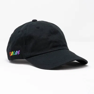 Shop Konus Unisex Color Embroidery Hat In Black