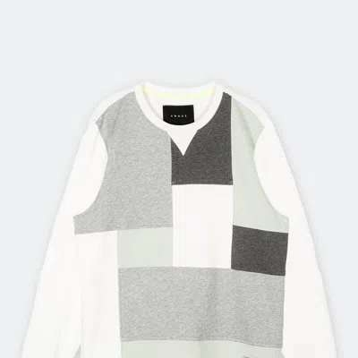 Shop Konus Men's Sweatshirt With Panelling In Off White