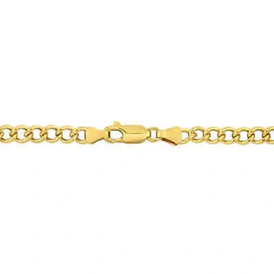 Pre-owned Amour 4.1mm Curb Chain Bracelet In 14k Yellow Gold, 7.5 In