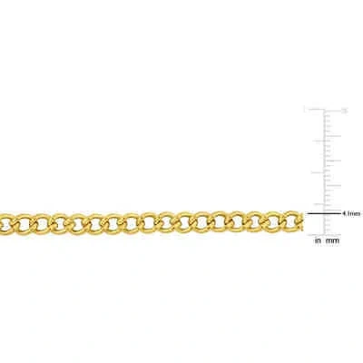 Pre-owned Amour 4.1mm Curb Chain Bracelet In 14k Yellow Gold, 7.5 In