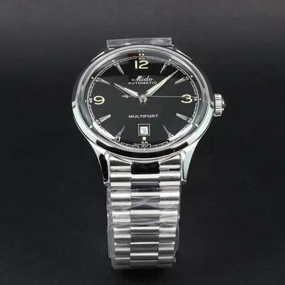 Pre-owned Mido Multifort Powerwind Black Dial Steel Men's Watch M0404071105700