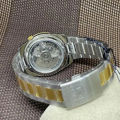 Pre-owned Seiko 5 Snke04k1 Automatic Two Tone Gold Stainless Steel Analog Men's Watch