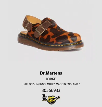 Pre-owned Dr. Martens' Dr. Martens Mie Jorge Buckle Mule Sandals Ocelot 30566933 Japan Free Ship In Brown