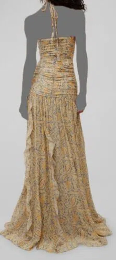 Pre-owned Veronica Beard $998  Women's Yellow Lucine Halter Maxi Dress Size 10