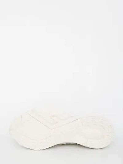 Pre-owned Fendi Flow Ff Jacquard Sneakers In White