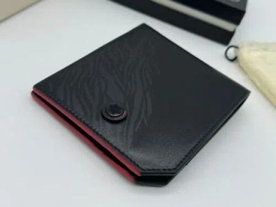 Pre-owned Montblanc Meisterstuck Selection Rouge Et Noir 6cc Wallet 100% Genuine $570 In Black