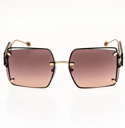 Pre-owned Bvlgari Serpenti Bv6171 Rose Gold Pink Red Scales Metal Oversized Sunglass 6171