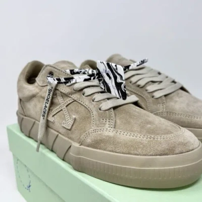 Pre-owned Off-white Vulcanized Low Top Men's Suede Sneakers Size 6 Us/ 39 Eu Beige In Brown