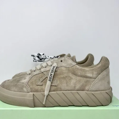 Pre-owned Off-white Vulcanized Low Top Men's Suede Sneakers Size 6 Us/ 39 Eu Beige In Brown
